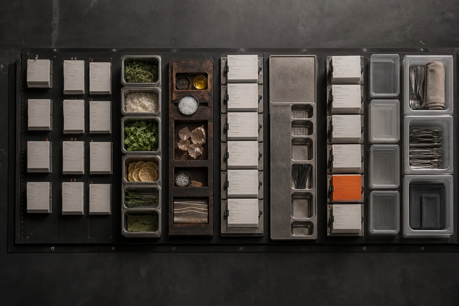 Folio daily bookings and kitchen operations board